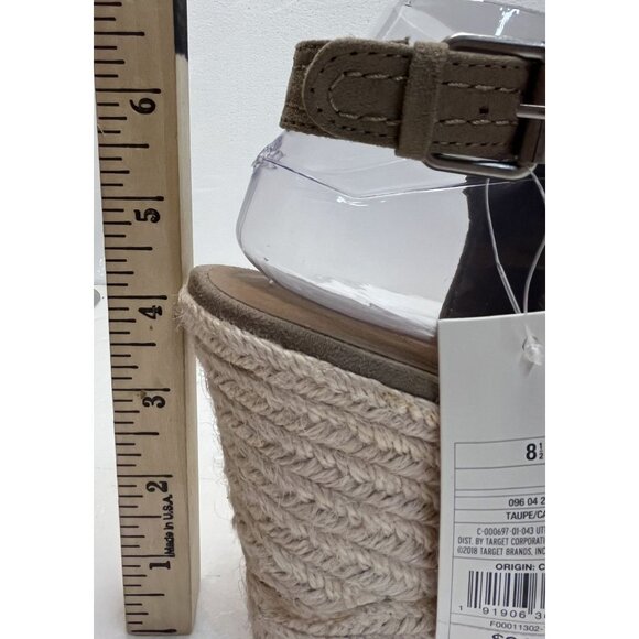 Univ Thread Wedge Women 8.5 Taupe Faux Suede Ankle Strap Platform Espadrille‎ - Picture 5 of 10